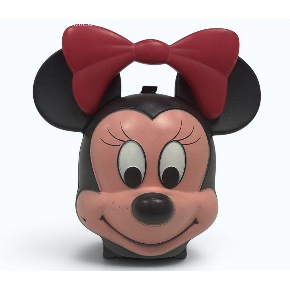 Vintage Aladdin Minnie Mouse Head Lunchbox Disney Plastic 1980s Rare